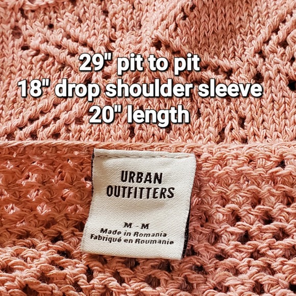 Urban Outfitters Open Knit Crochet Oversized Sweater M Boho Cottage Feminine - Picture 4 of 5